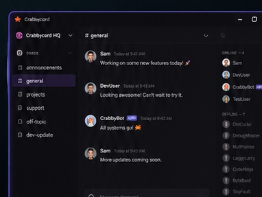 Crabbycord interface